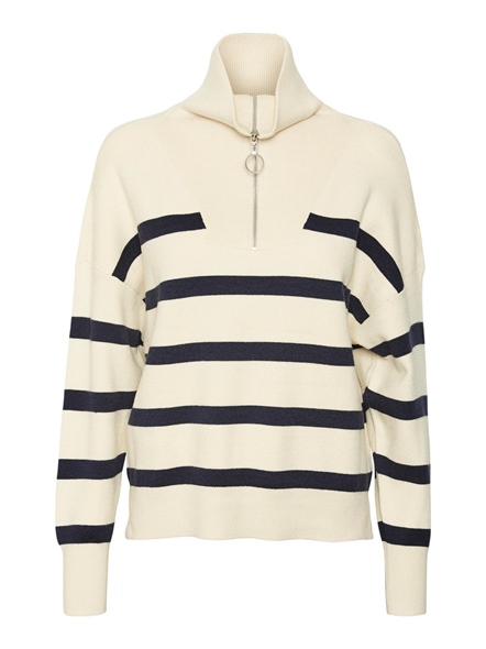 VMSABA STRIPE LS HIGHNECK BLOUSE GA