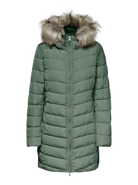 ONLNEWELLAN QUILTED HOOD FUR COAT C
