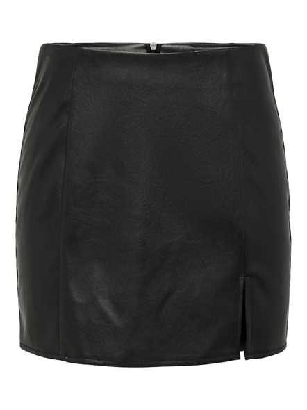 ONLLENI FAUX LEATHER SLIT SKIRT PNT